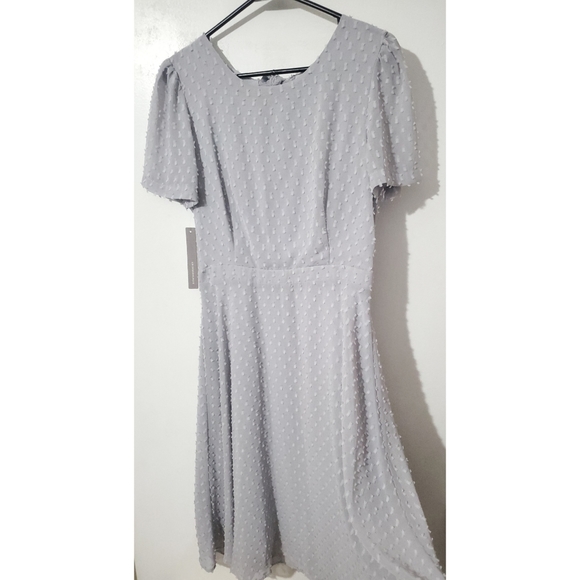 NWT Anthropologie Sunday In Brooklyn Textured Gray Chiffon Dress Size Small - Picture 4 of 16